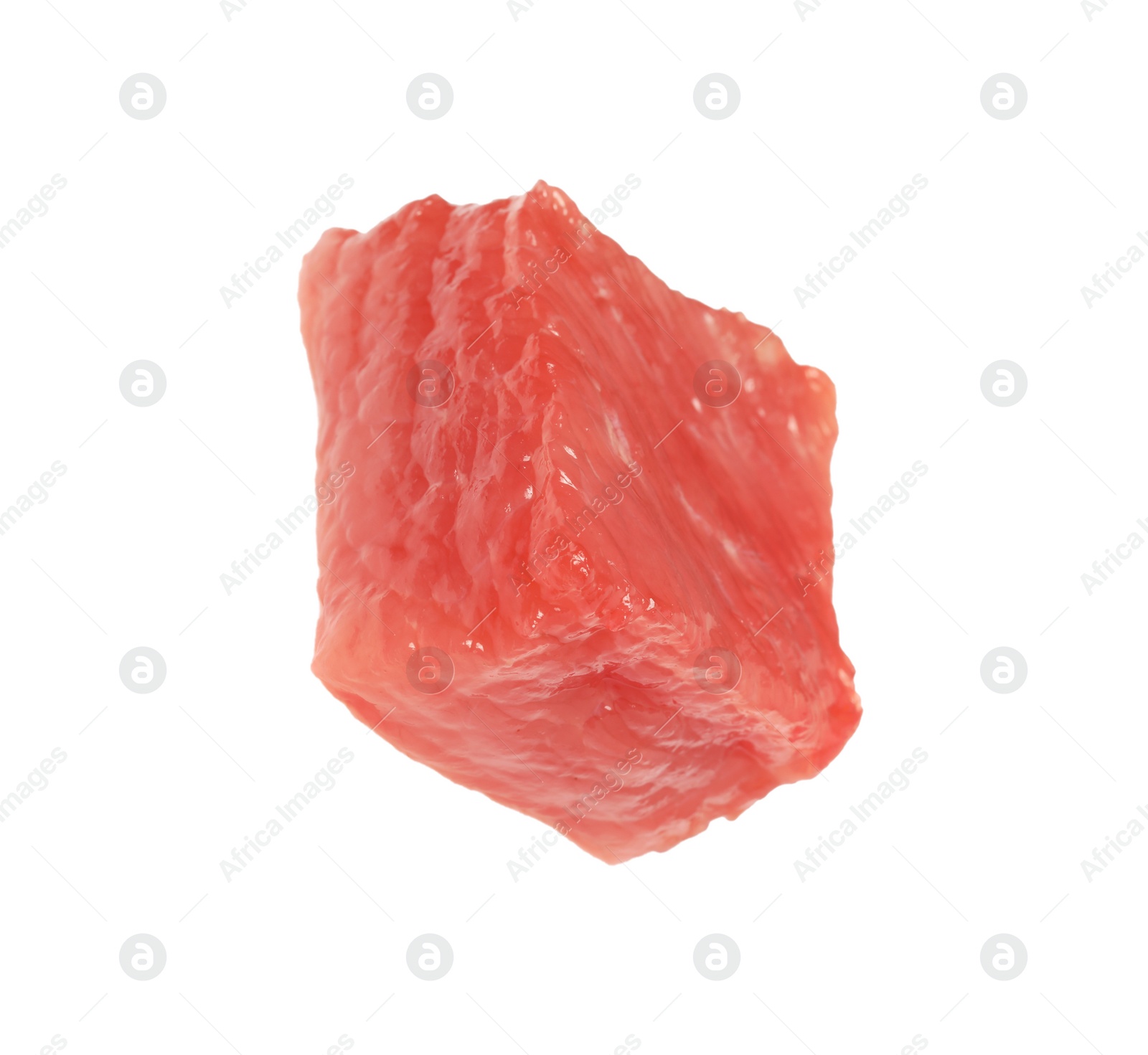 Photo of One piece of raw beef isolated on white