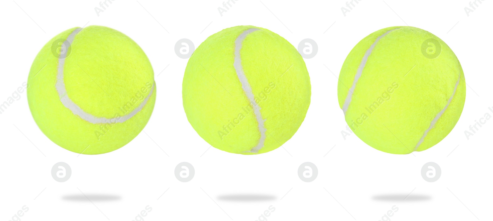 Image of Tennis ball isolated on white, different sides