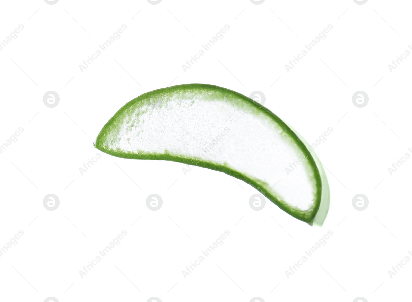 Photo of Aloe vera slice on white background