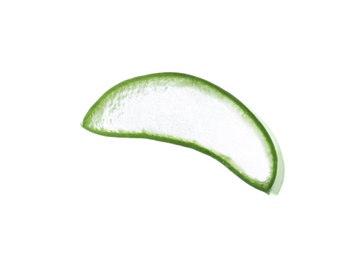 Photo of Aloe vera slice on white background