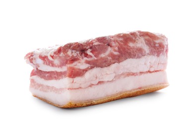 Photo of Piece of pork fatback isolated on white