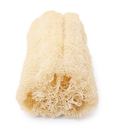 Photo of Loofah sponge isolated on white. Personal hygiene product