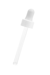 One pipette with drop of tincture isolated on white