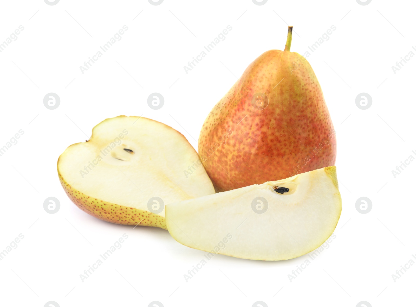 Photo of Fresh ripe juicy pears isolated on white