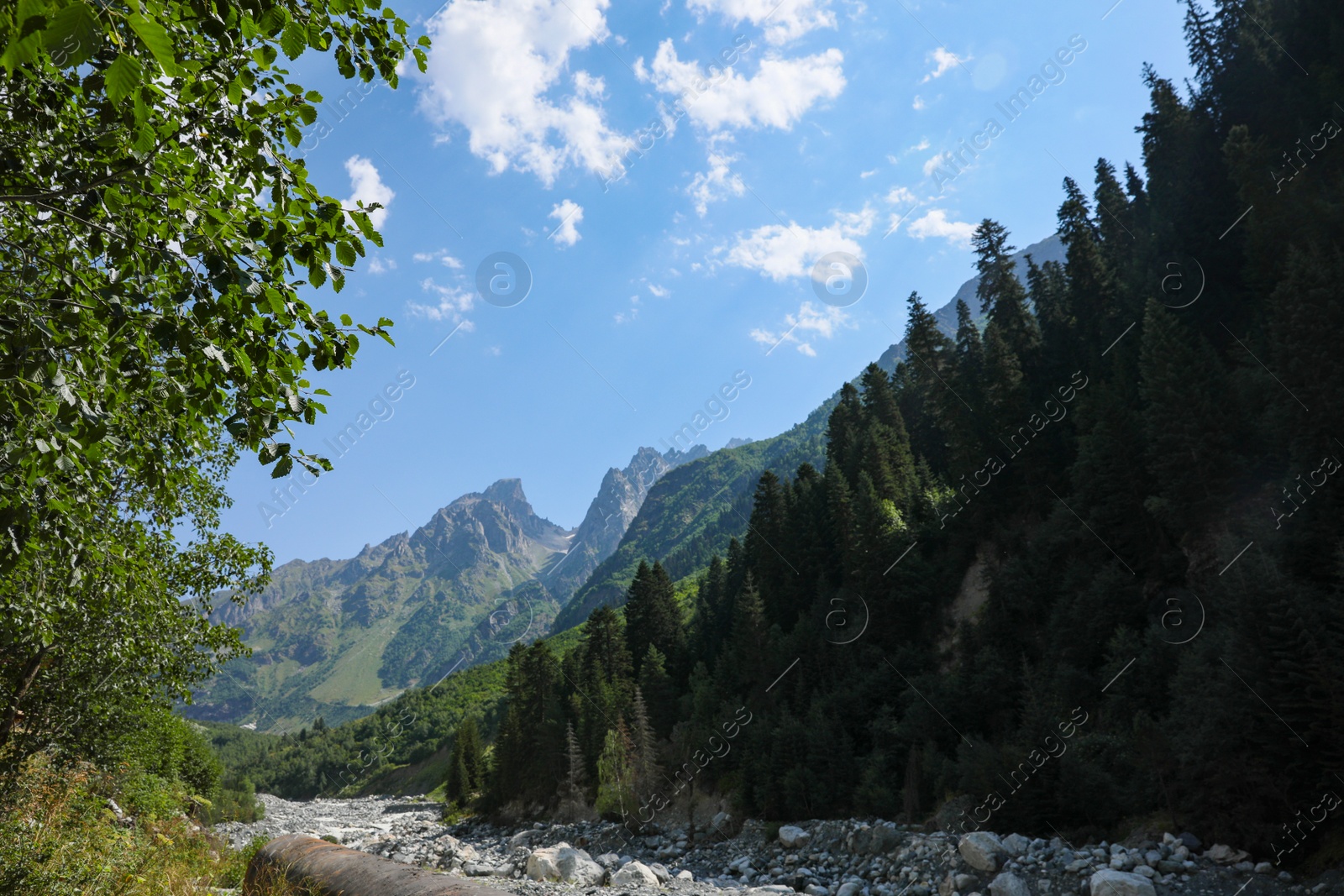 Photo of Picturesque view of beautiful mountain landscape under blue sky