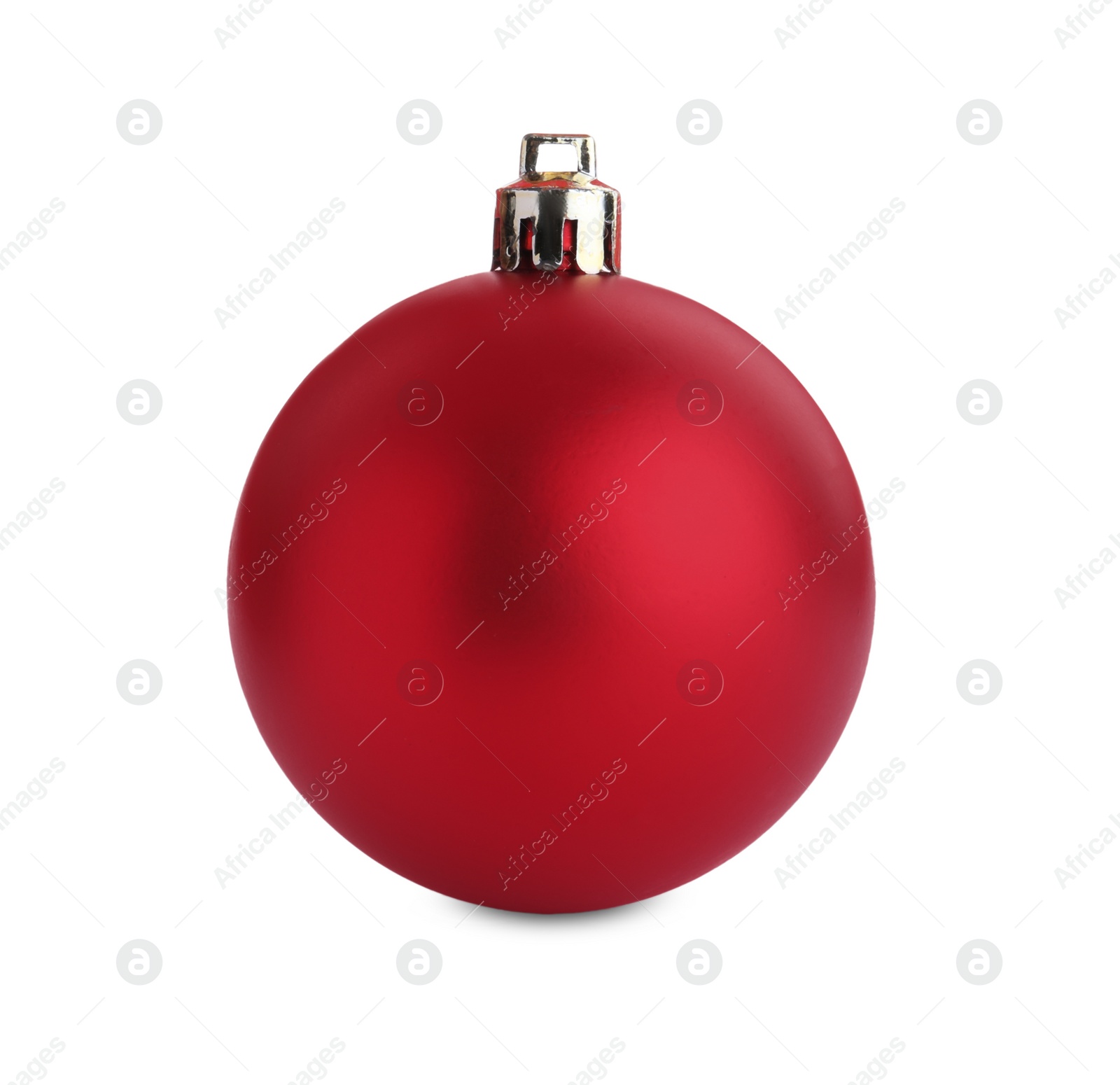 Photo of Beautiful red Christmas ball isolated on white