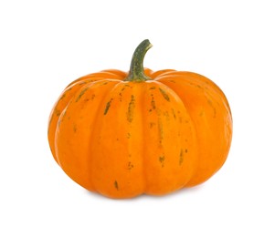 Photo of Fresh ripe orange pumpkin isolated on white