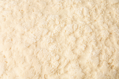 Photo of Tasty dough for pastries as background, closeup view