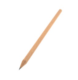 Photo of Sharp graphite pencil isolated on white. School stationery