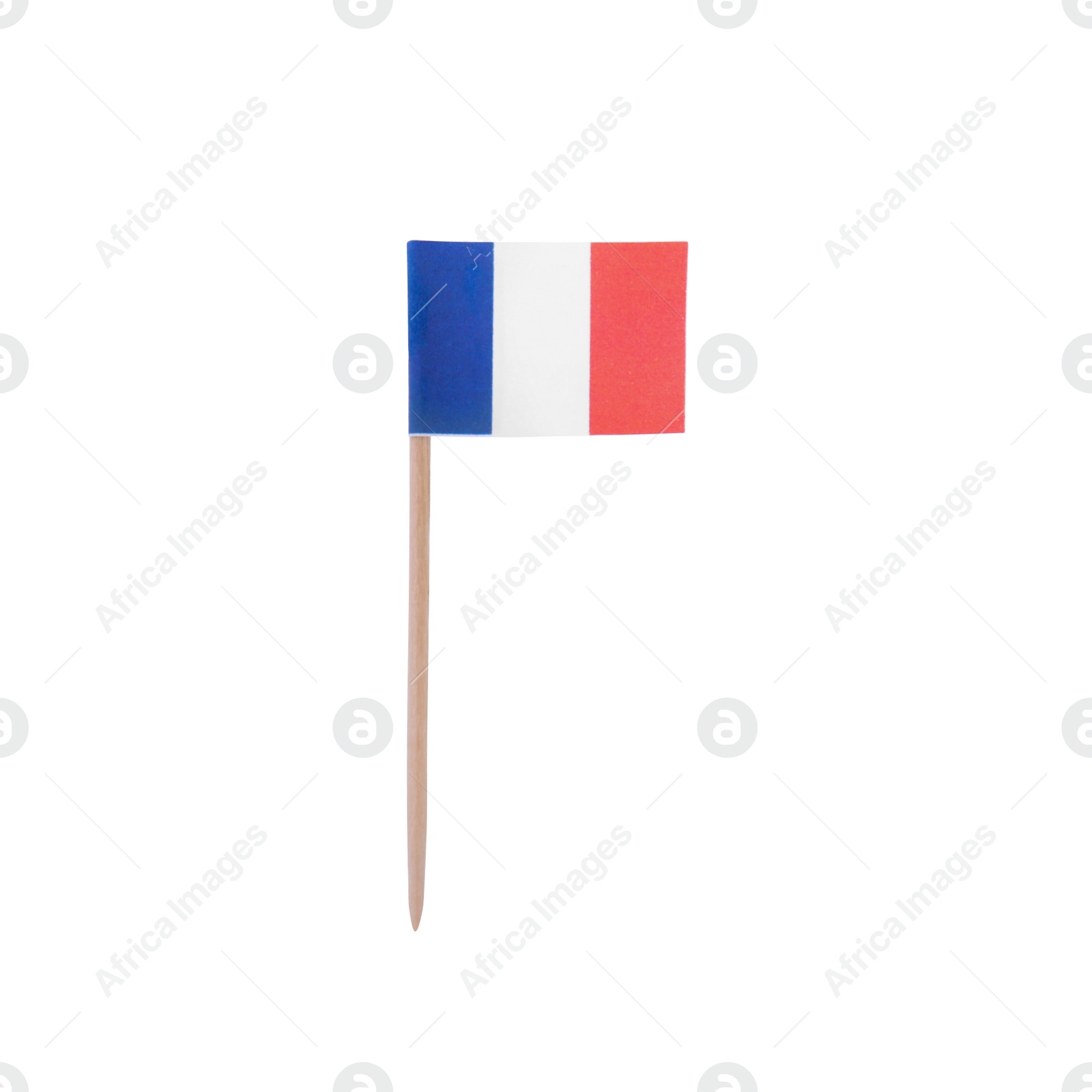 Photo of Small paper flag of France isolated on white