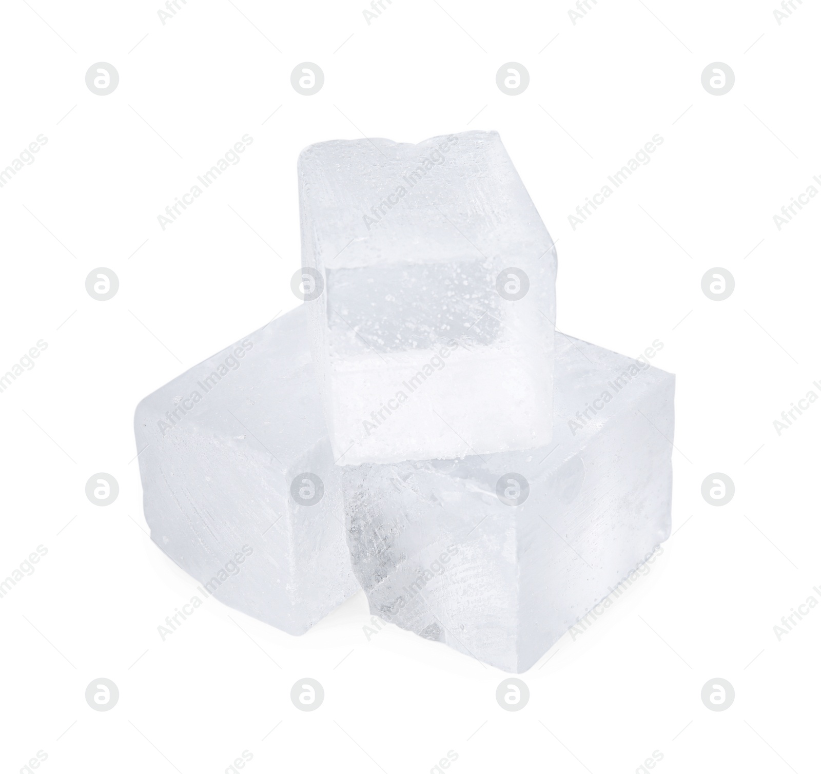 Photo of Crystal clear ice cubes isolated on white