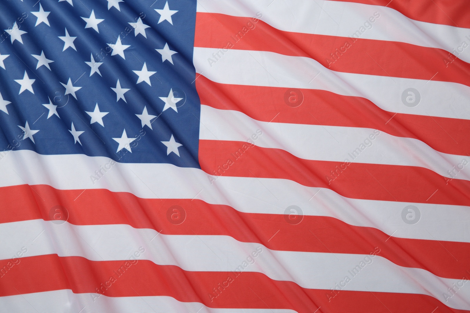 Photo of Flag of USA as background, top view