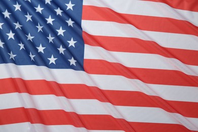 Flag of USA as background, top view