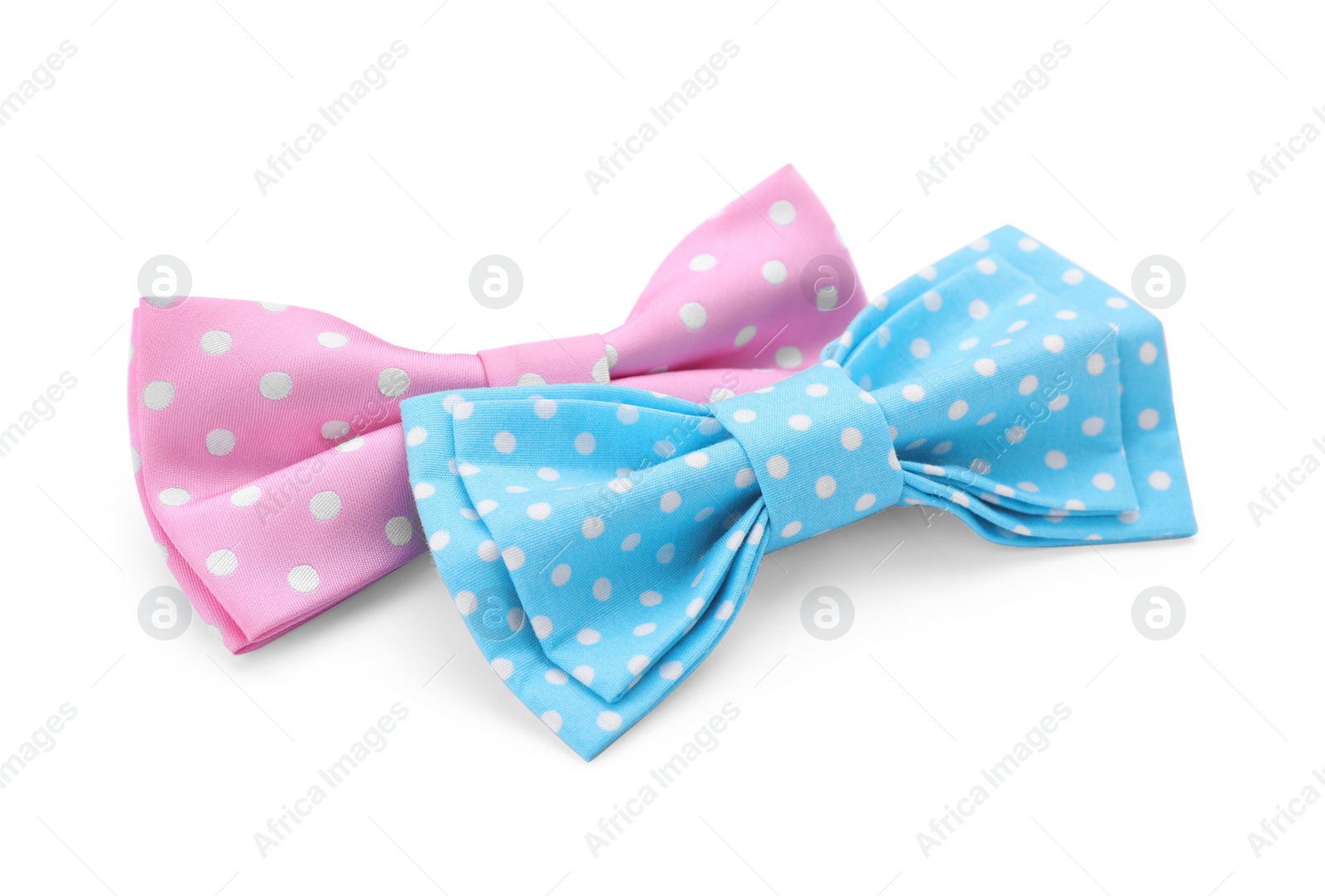 Photo of Different stylish bow ties on white background