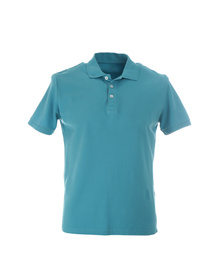 Photo of Stylish polo shirt on mannequin against white background. Men's clothes