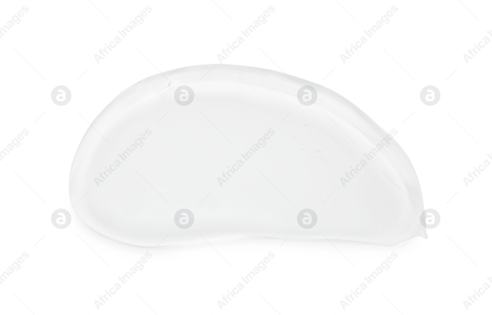 Photo of Sample of clear cosmetic gel isolated on white, top view