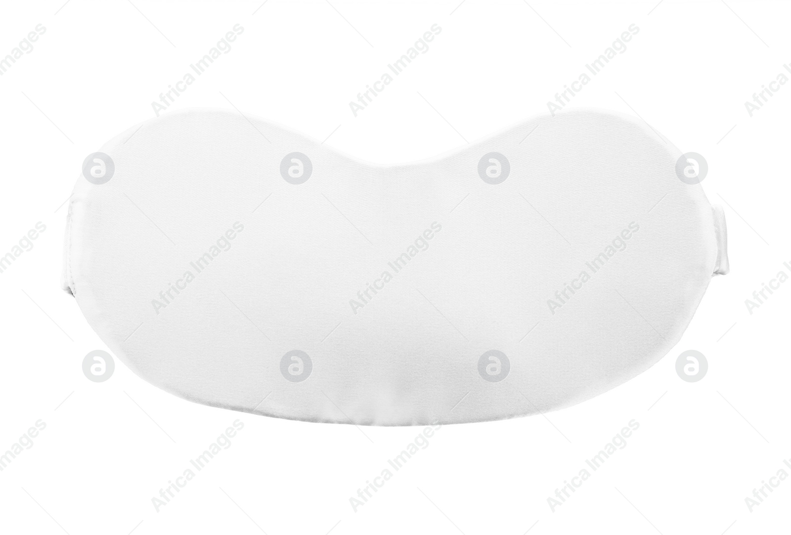 Photo of Silk sleeping eye mask isolated on white, top view. Bedtime