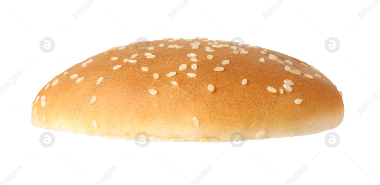 Photo of Half of fresh burger bun isolated on white