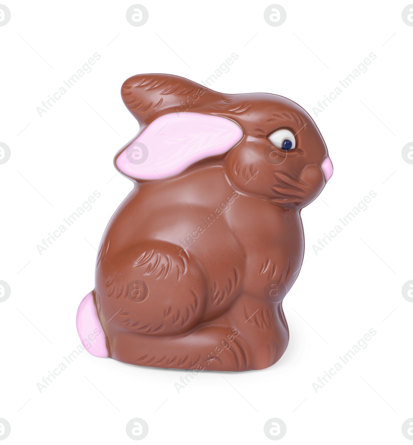 Photo of Chocolate bunny isolated on white. Easter celebration