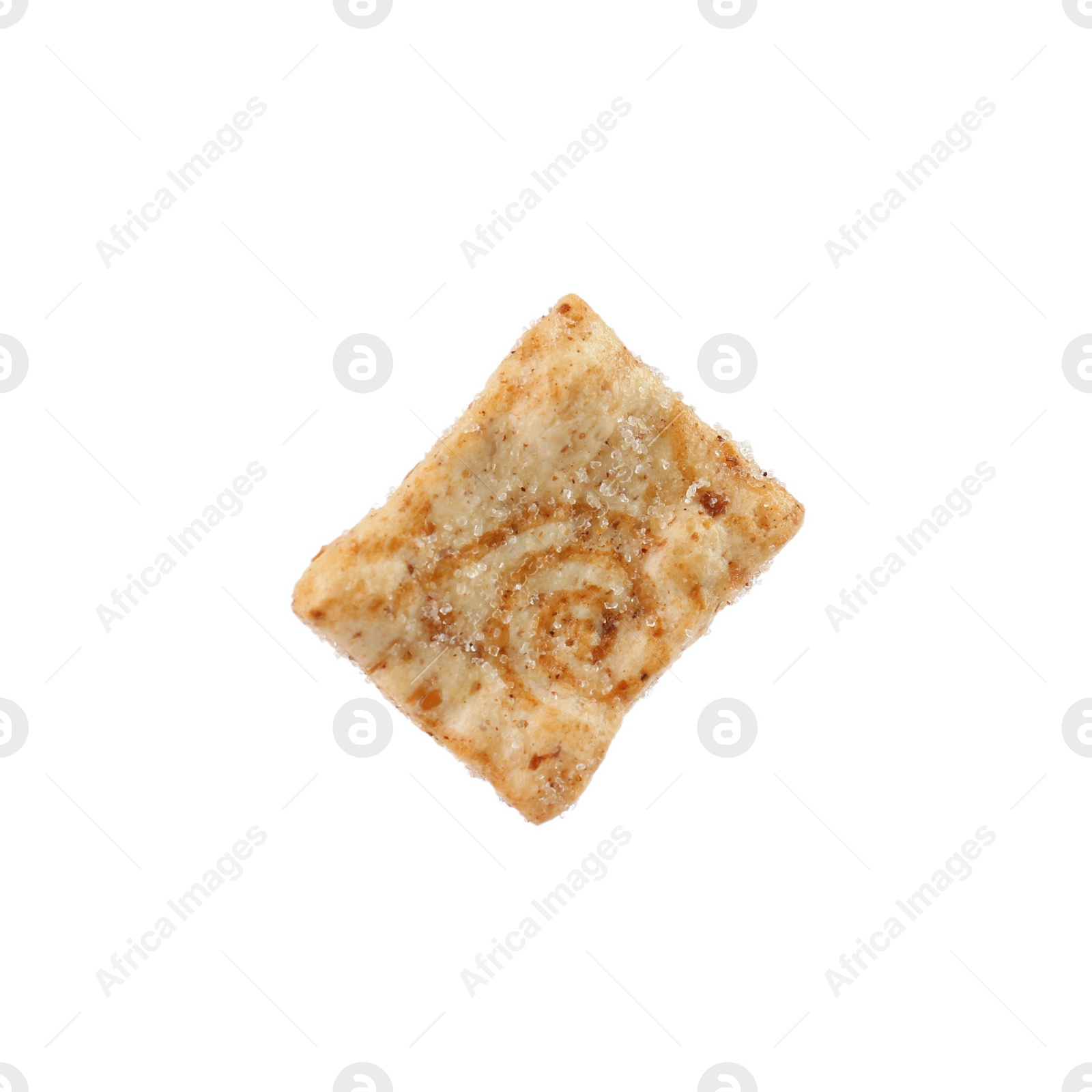 Photo of Crispy cracker isolated on white. Delicious snack