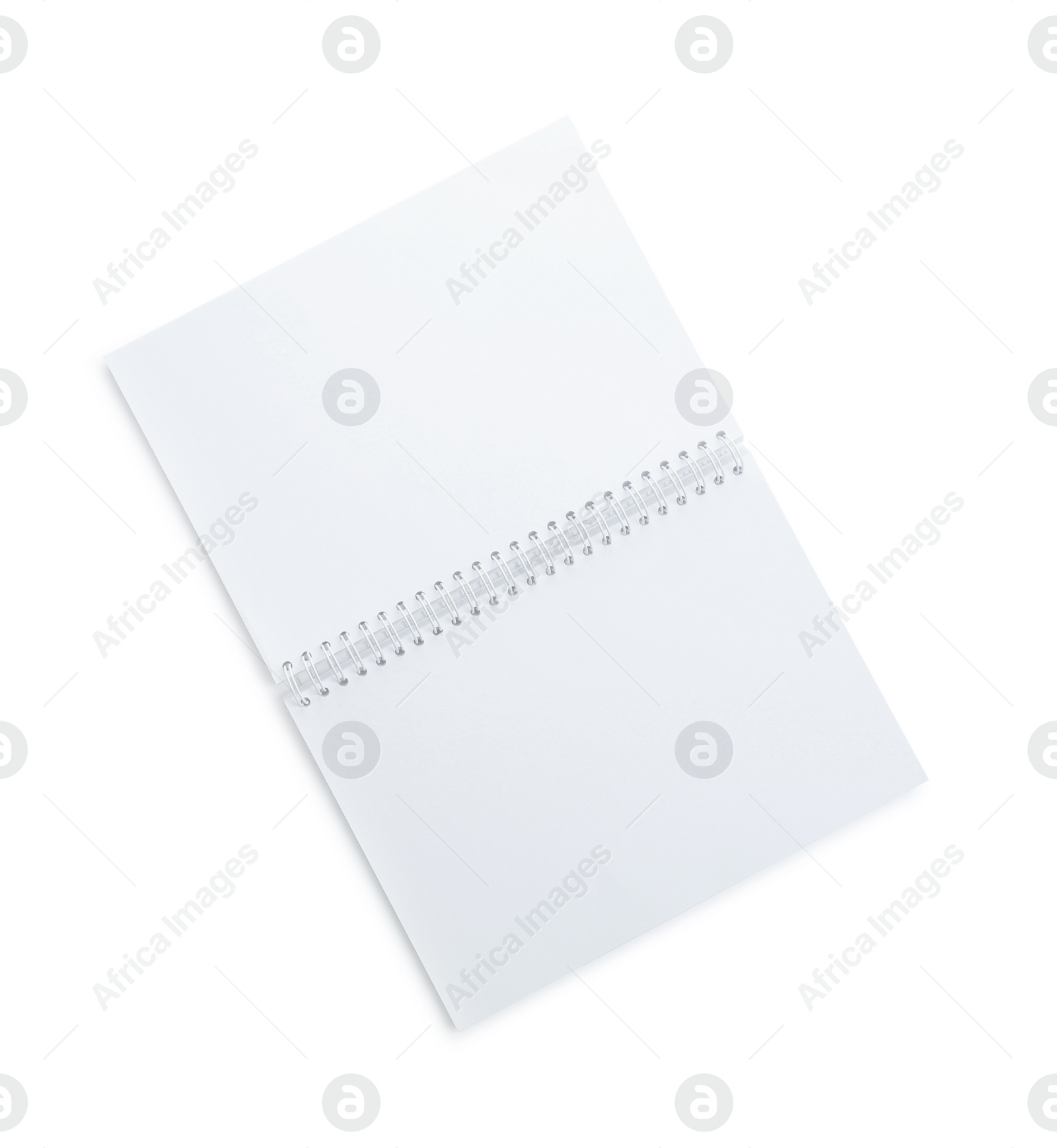 Photo of Open blank paper brochure isolated on white, top view. Mockup for design