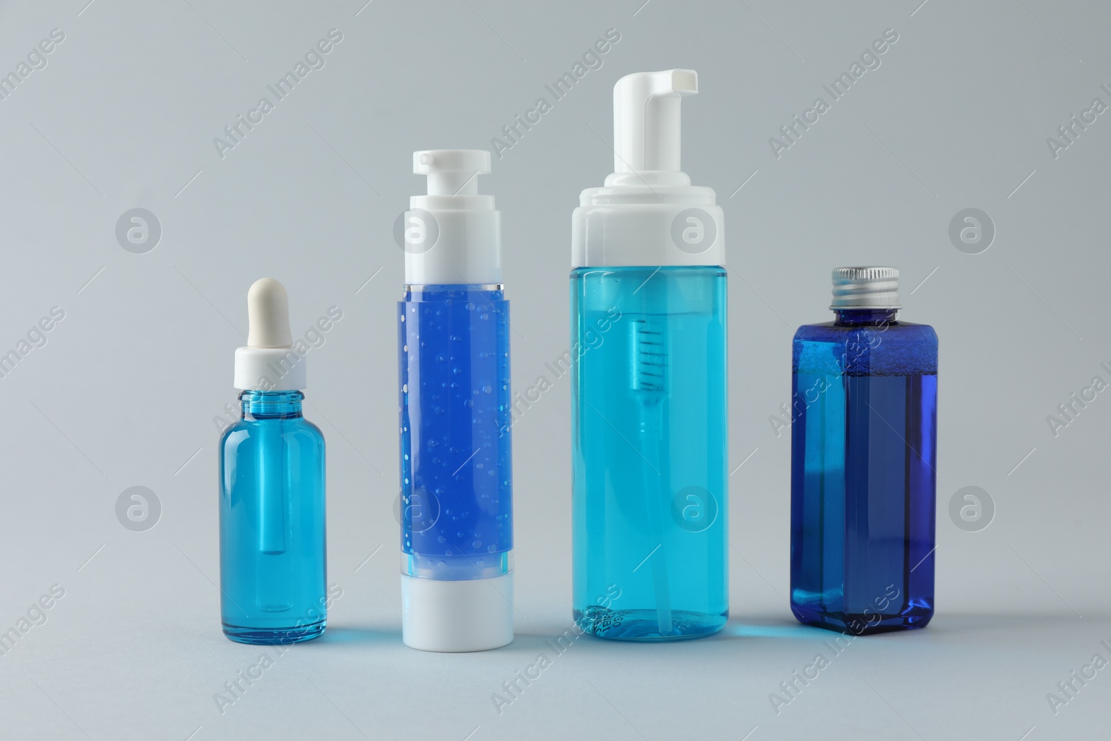 Photo of Set of luxury cosmetic products on white background