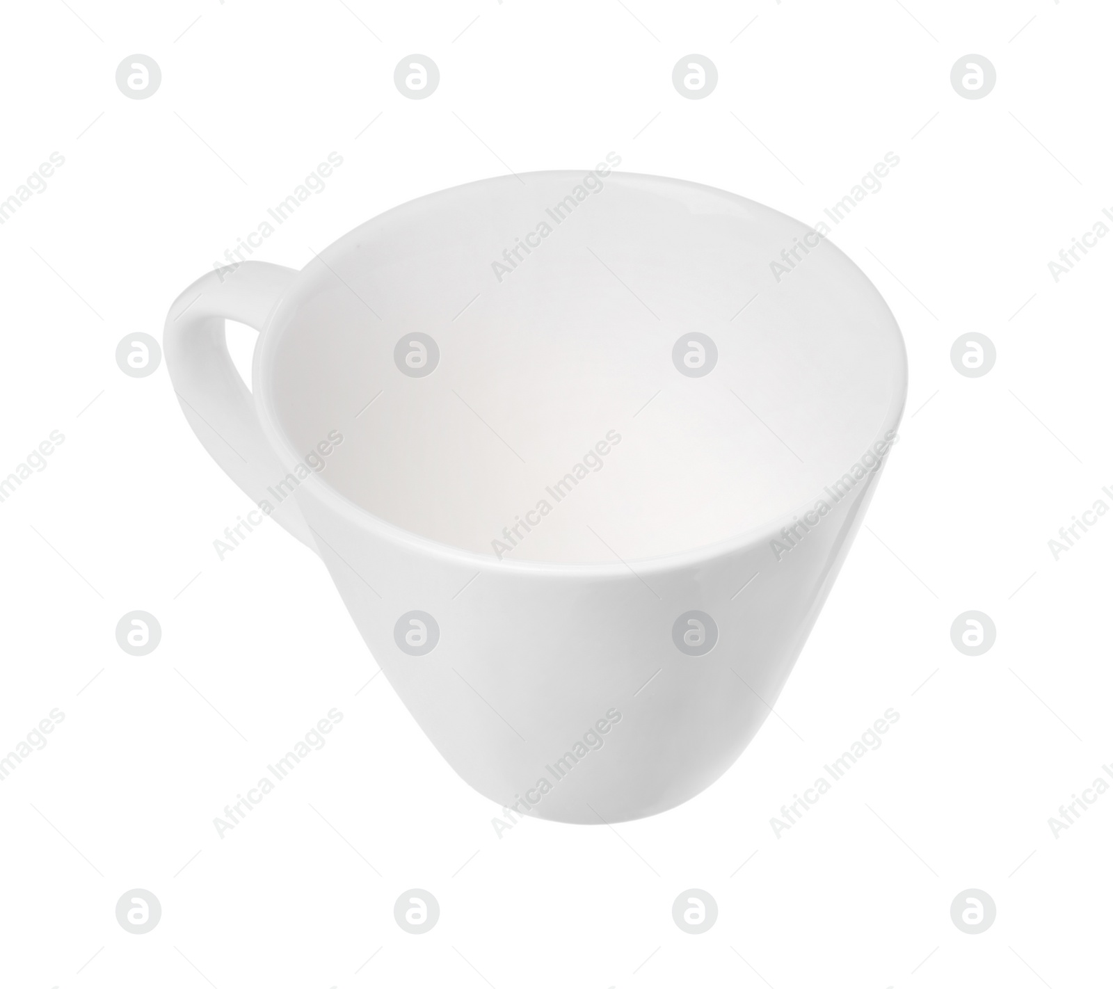 Photo of Ceramic cup isolated on white. Cooking utensil