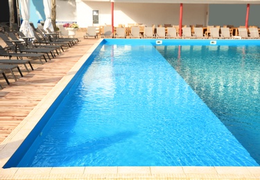 Clear refreshing water in swimming pool