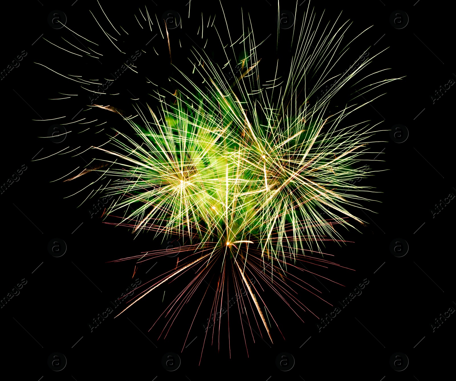 Image of Beautiful bright fireworks lighting up night sky