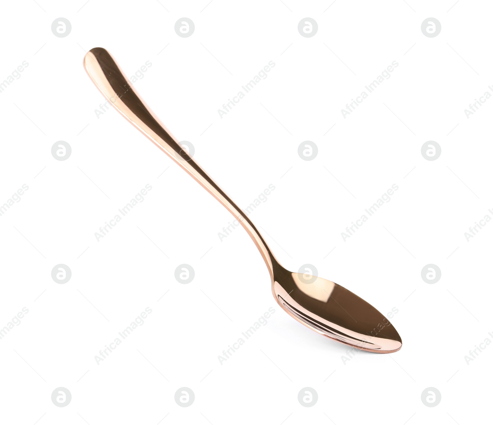 Photo of Clean shiny empty spoon isolated on white