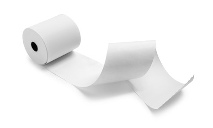 Roll of thermal paper for receipt isolated on white