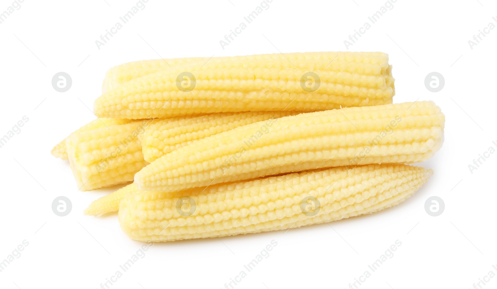 Photo of Tasty fresh baby corns isolated on white