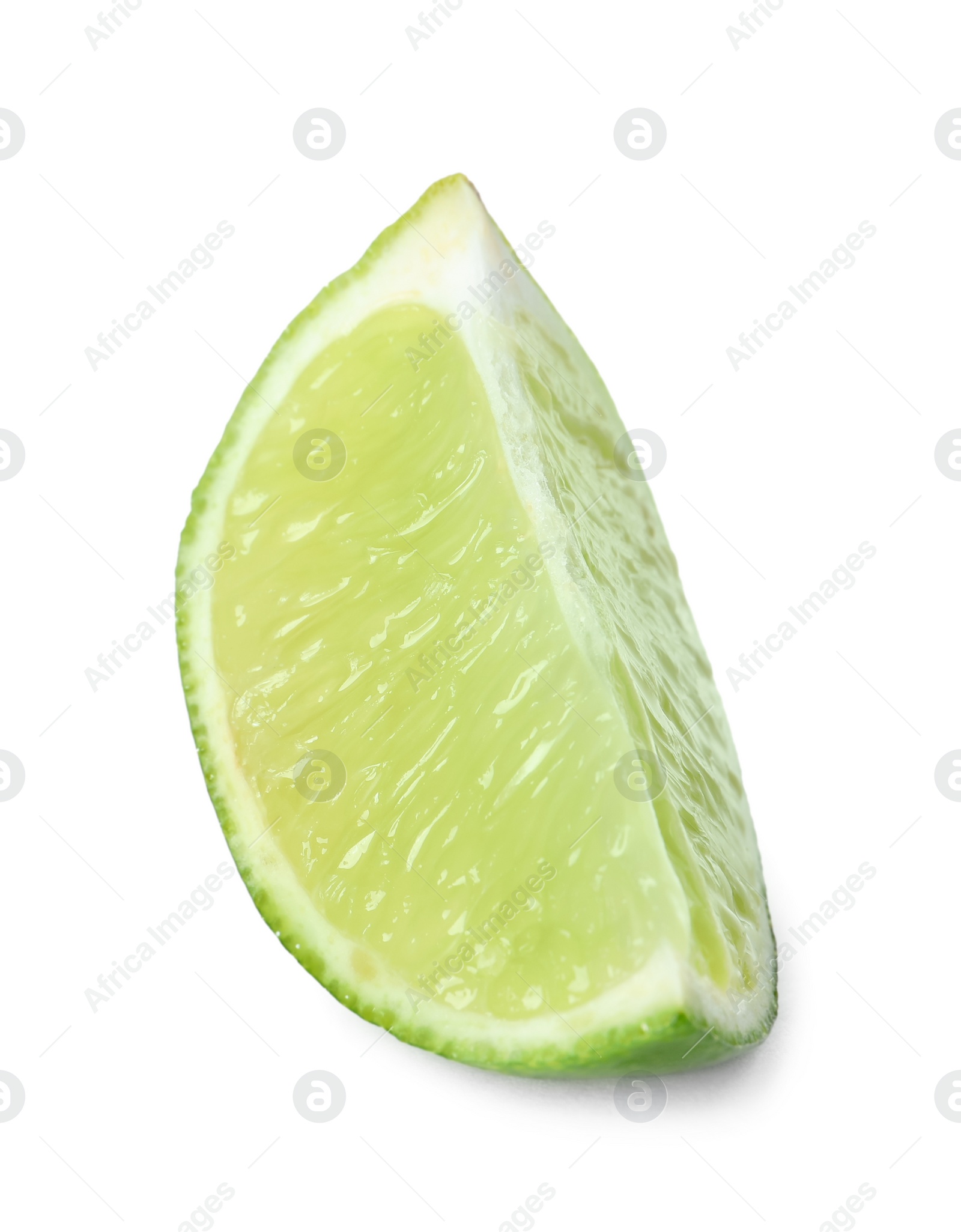 Photo of Slice of fresh green ripe lime isolated on white