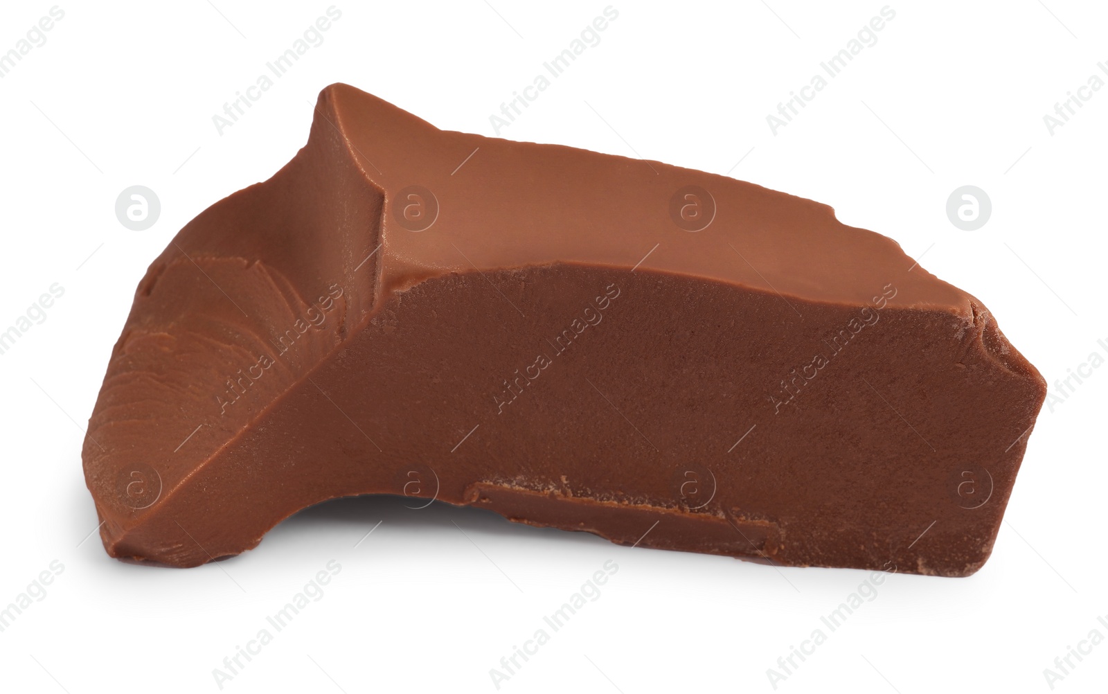 Photo of Piece of tasty milk chocolate isolated on white