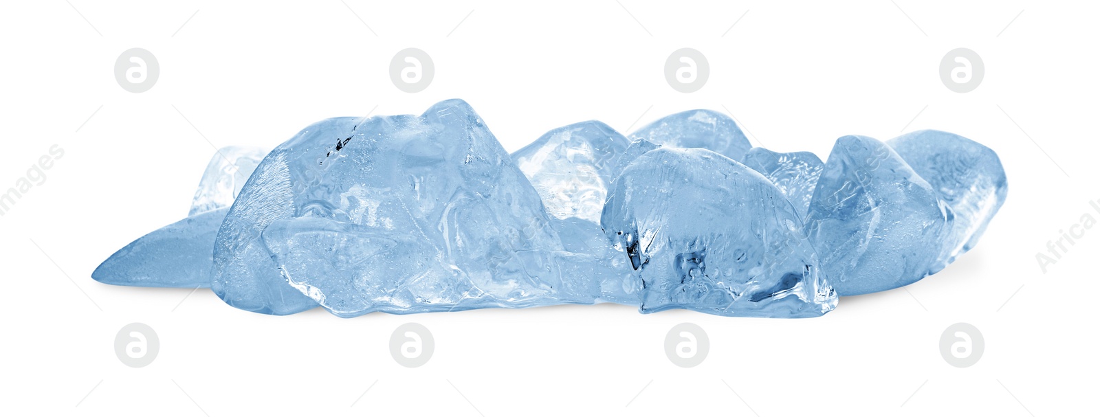 Photo of Pieces of crushed ice isolated on white