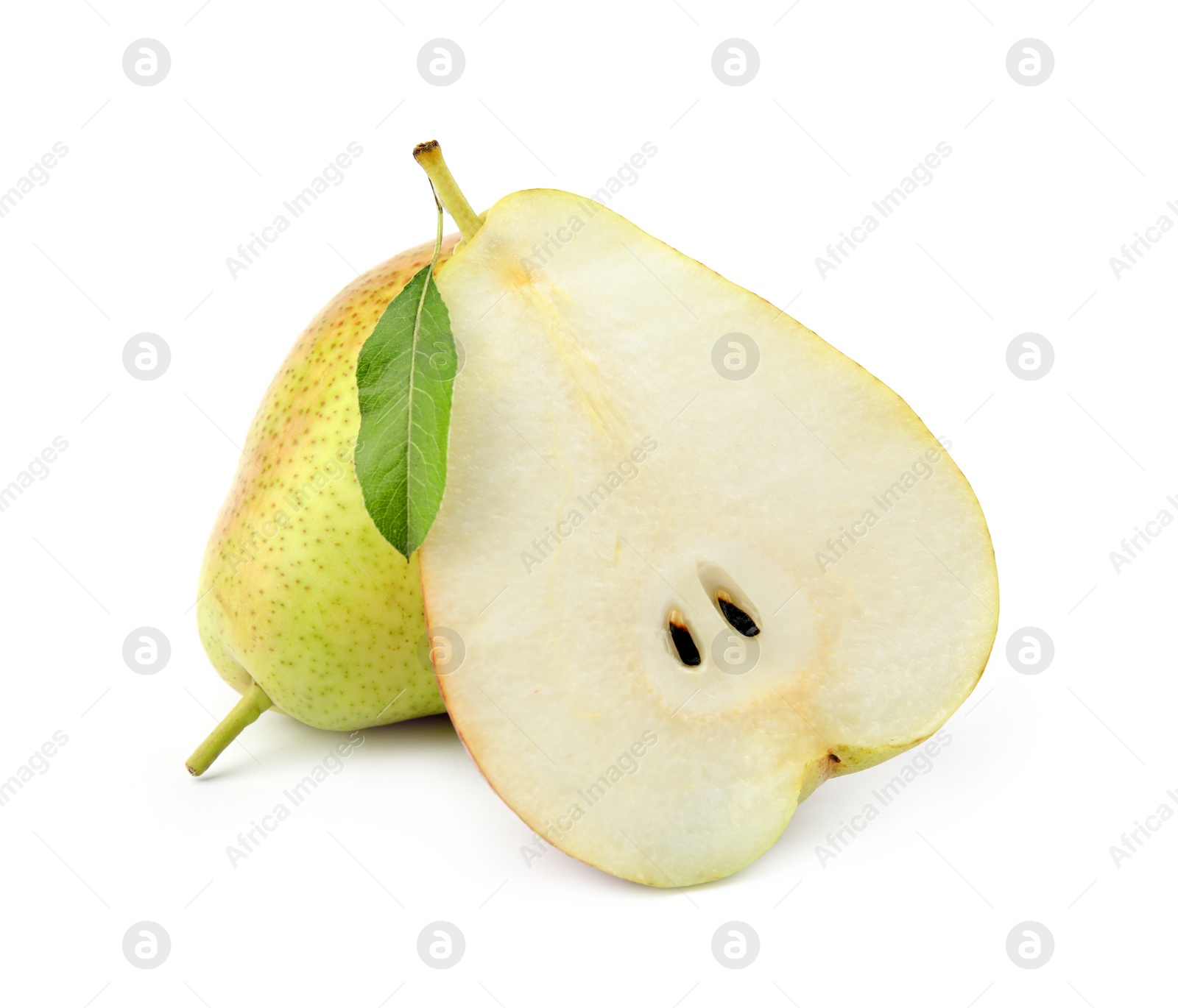 Photo of Fresh ripe juicy pears isolated on white