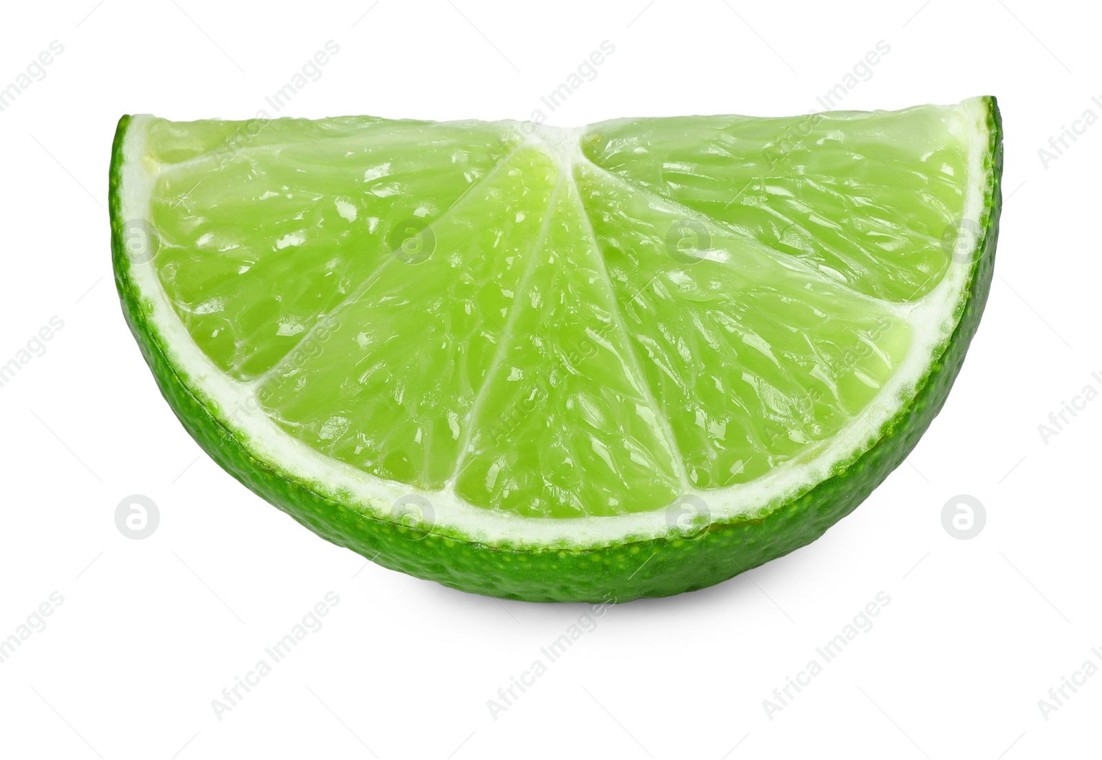 Photo of Slice of fresh green ripe lime isolated on white