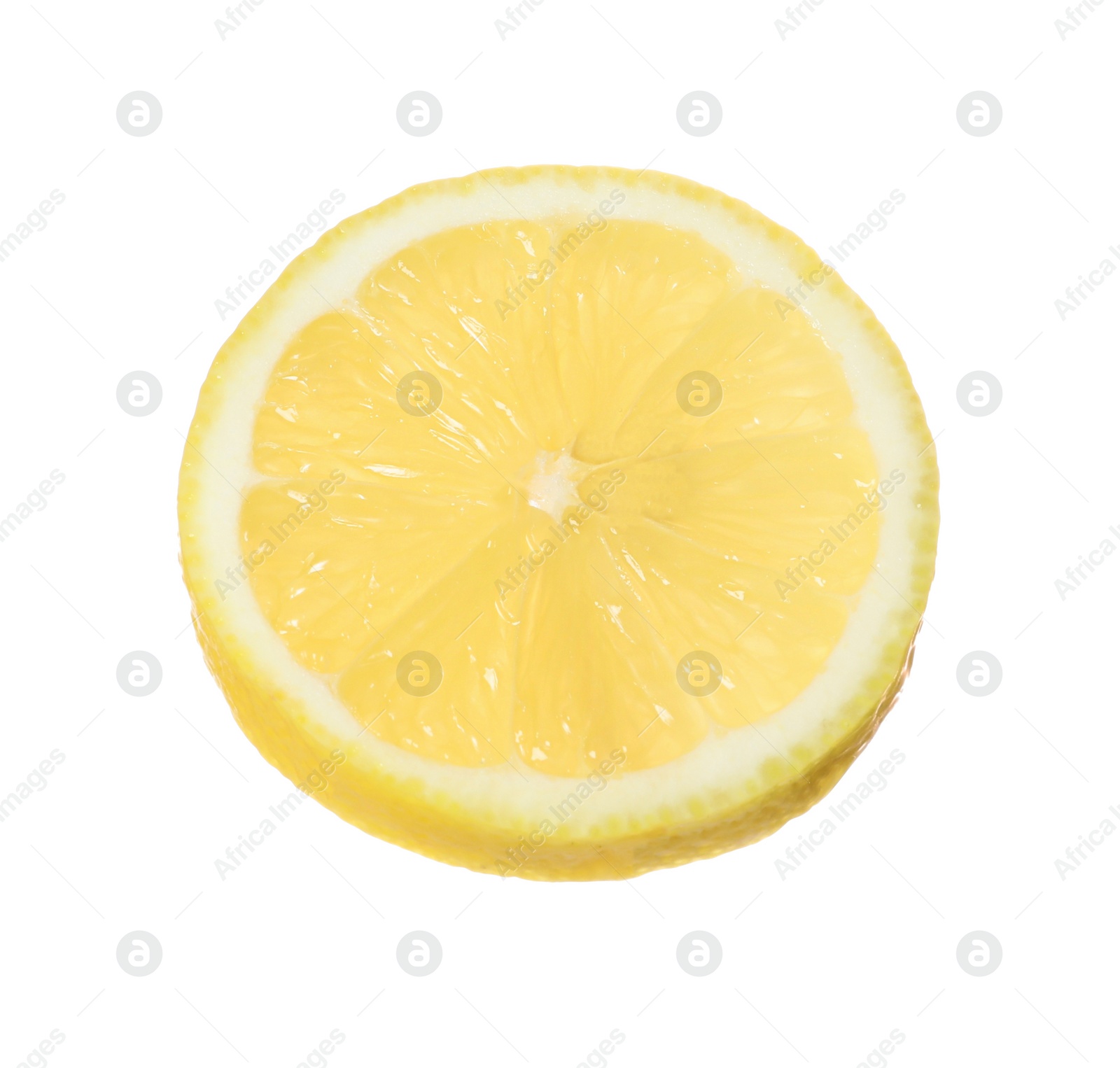 Photo of Fresh ripe lemon slice isolated on white