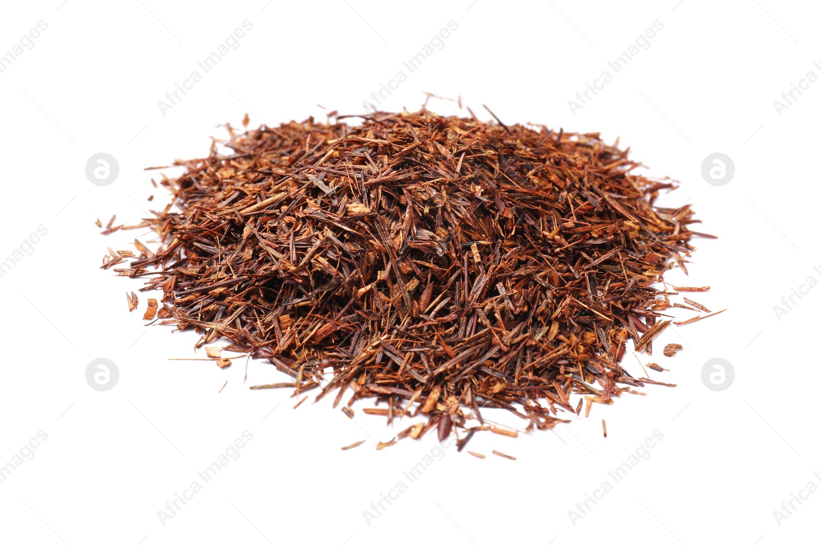 Photo of Heap of rooibos tea isolated on white