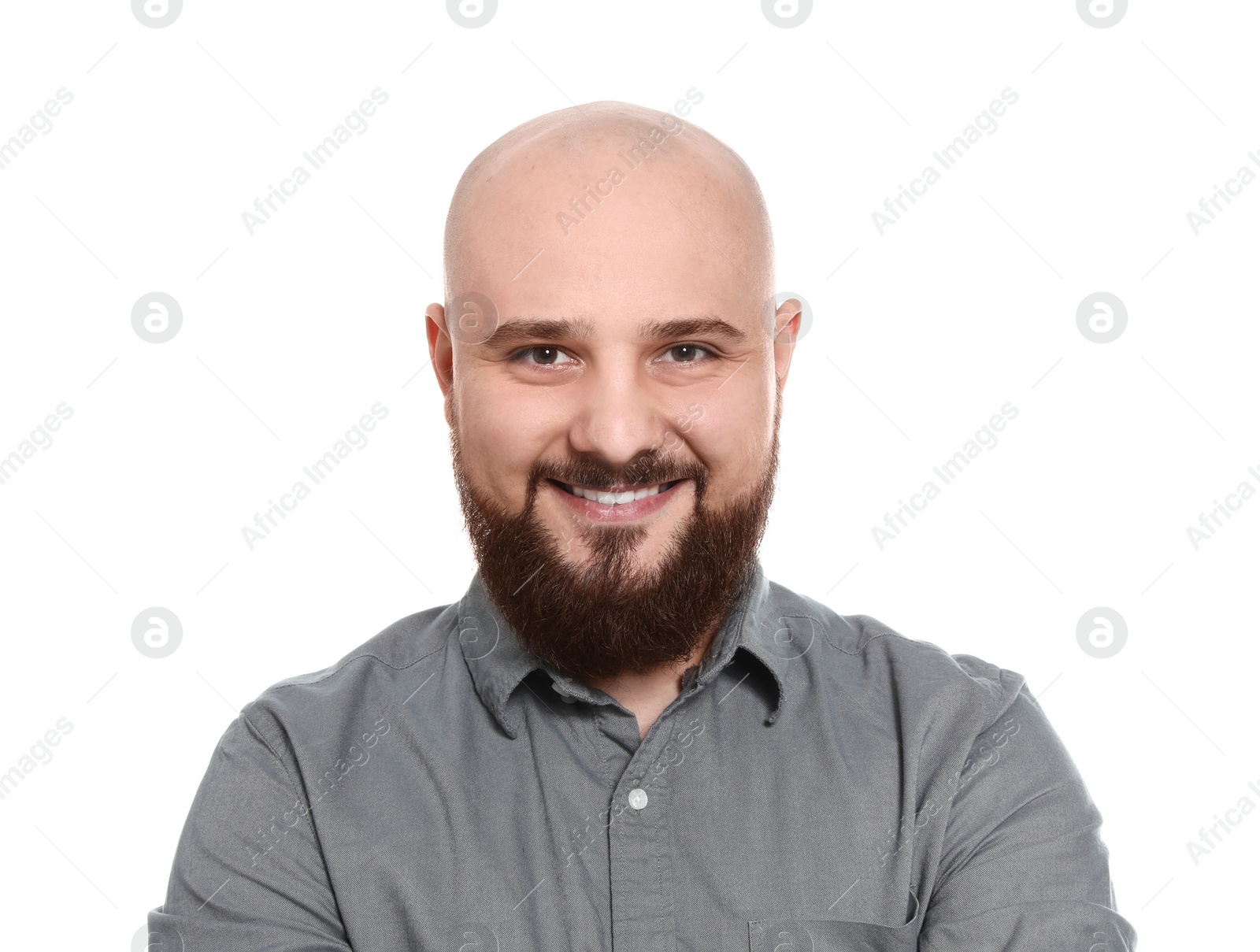 Photo of Portrait of confident young man on white background