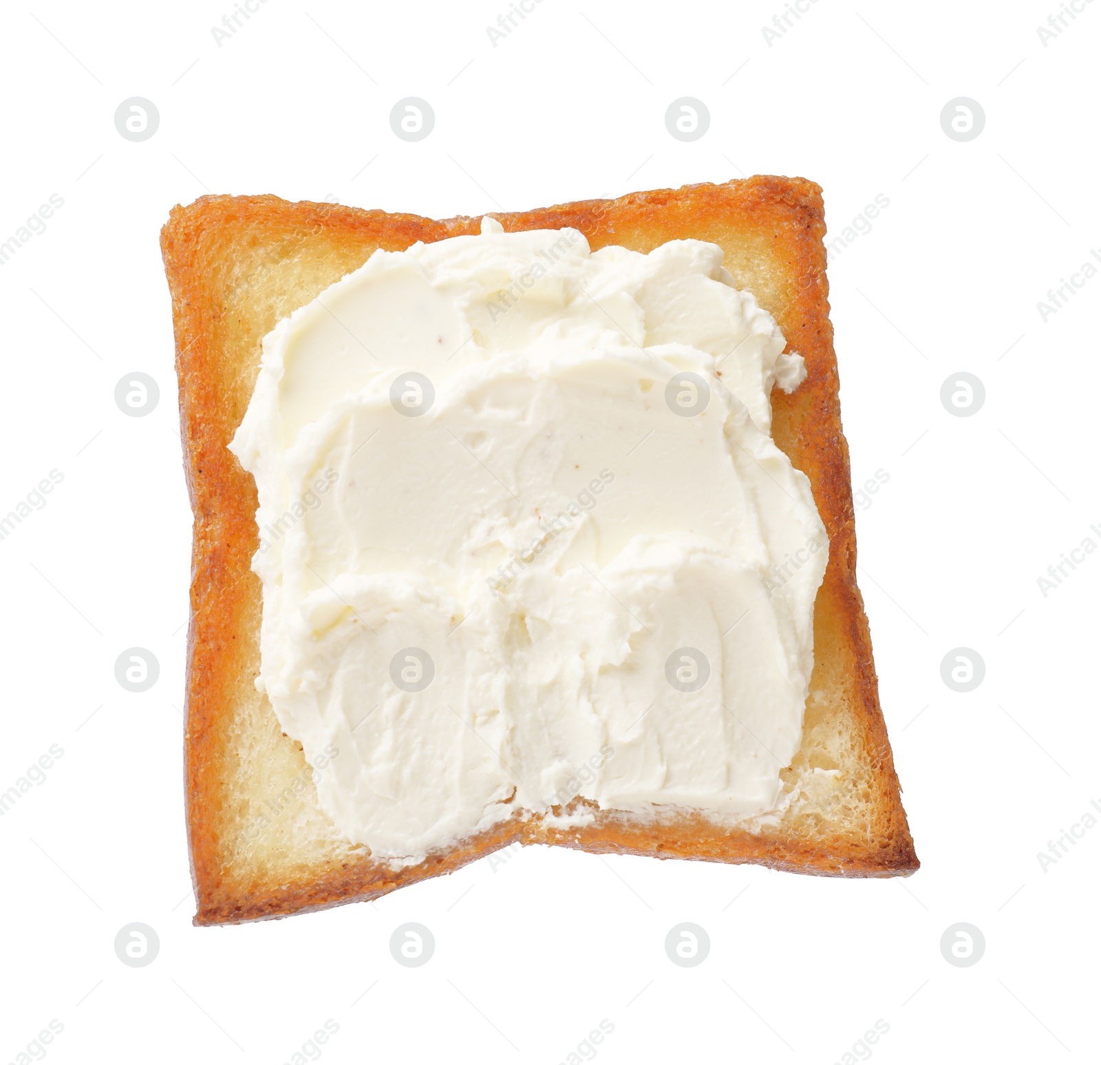 Photo of Piece of fresh toast bread with butter isolated on white