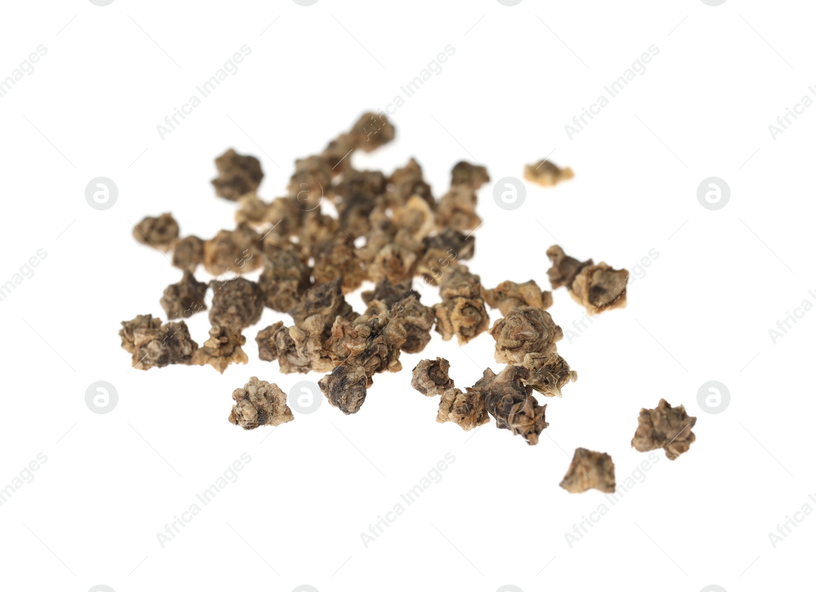 Photo of Pile of raw beet seeds on white background. Vegetable planting