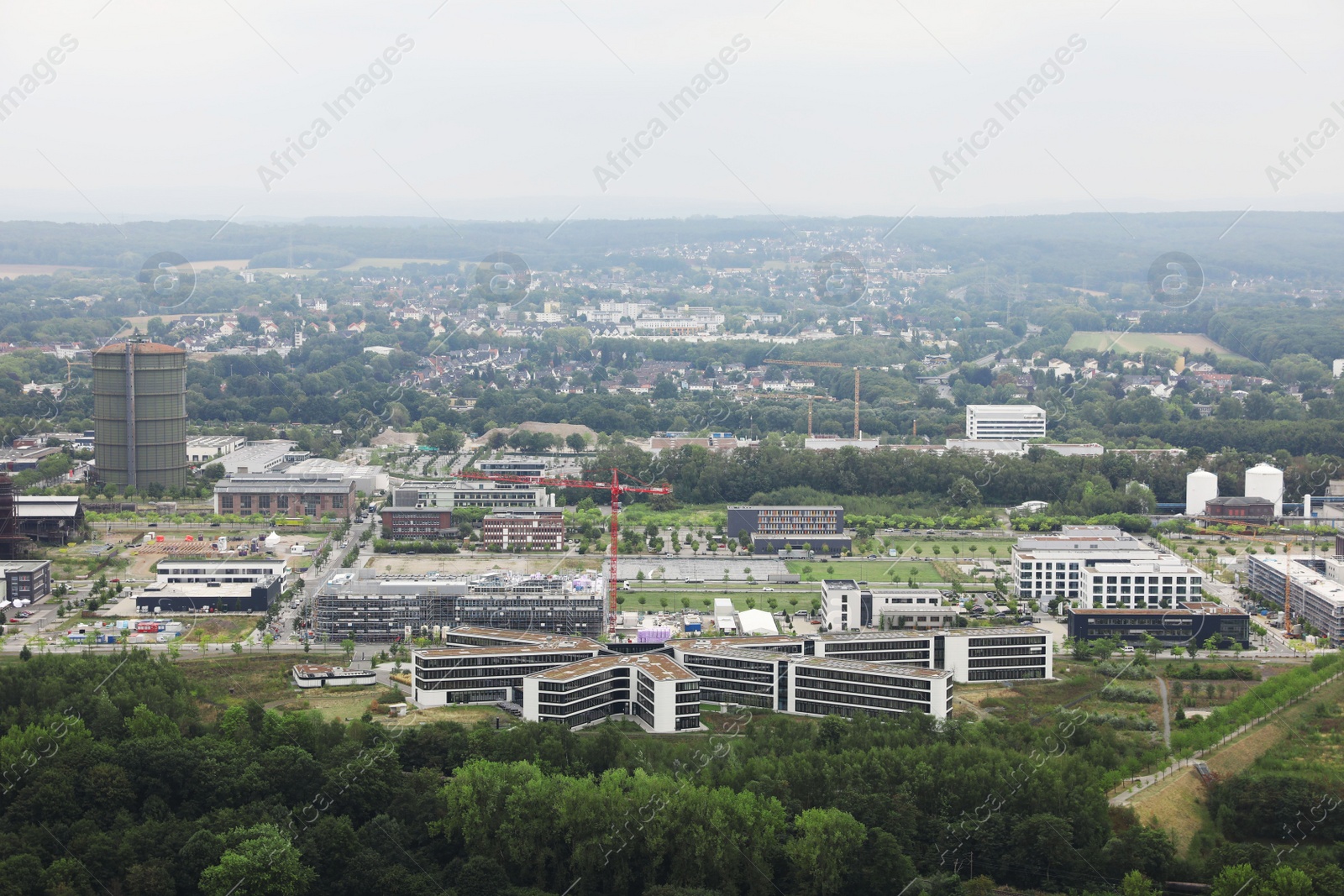 Photo of View of beautiful city with buildings and trees