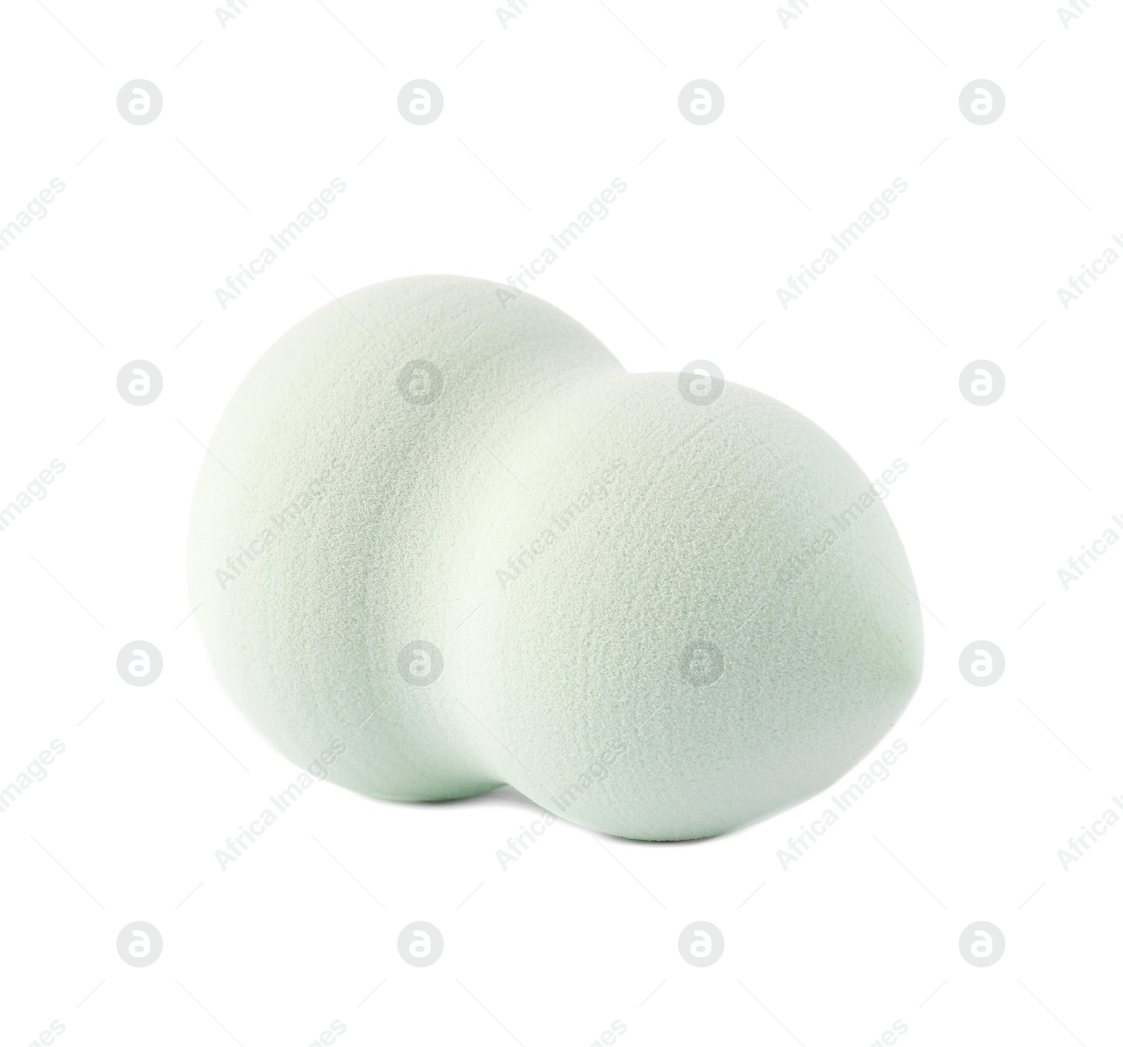 Photo of Light green makeup sponge isolated on white