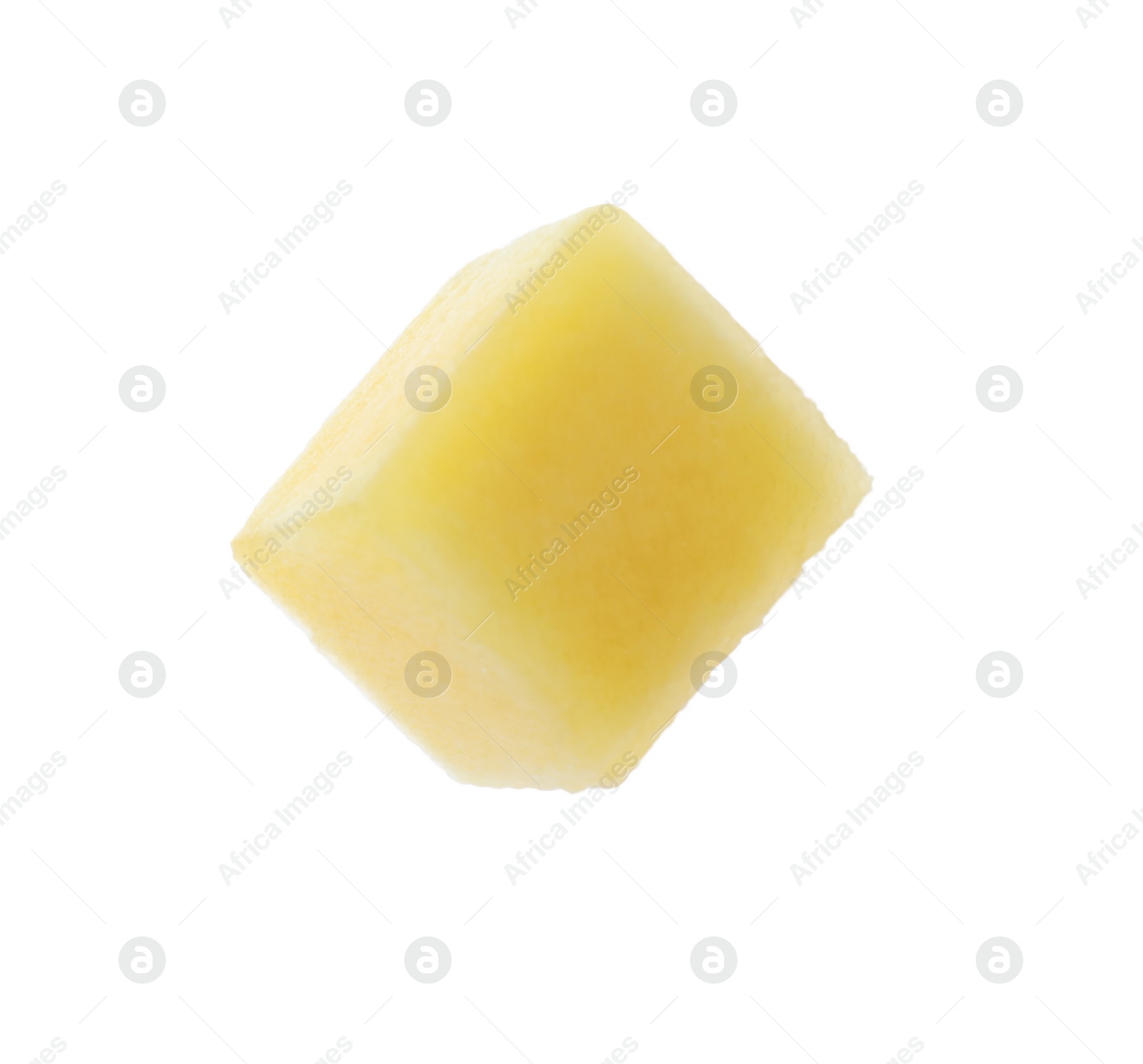 Photo of Tasty ripe mango cube isolated on white