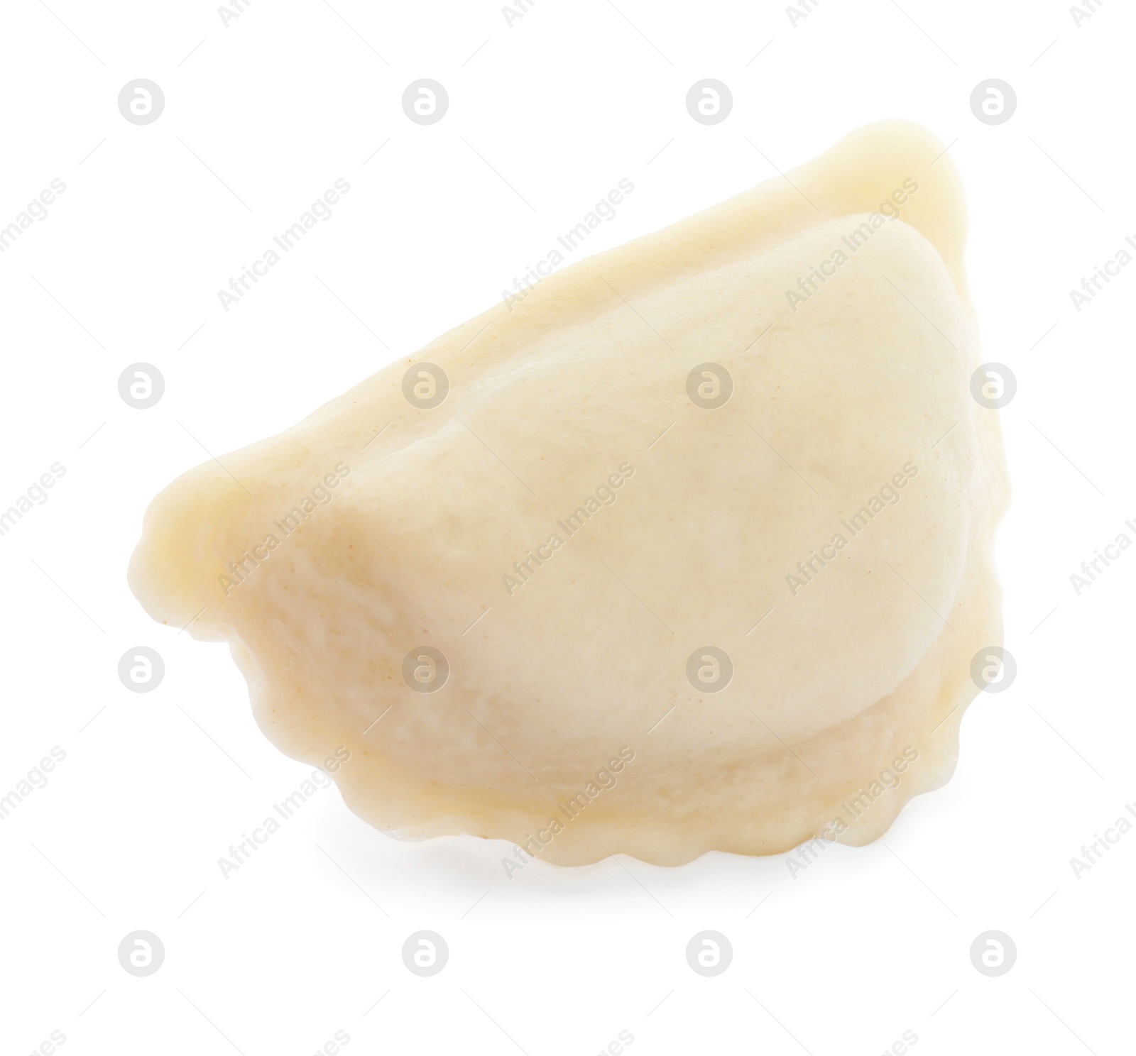 Photo of Boiled dumpling with tasty filling isolated on white