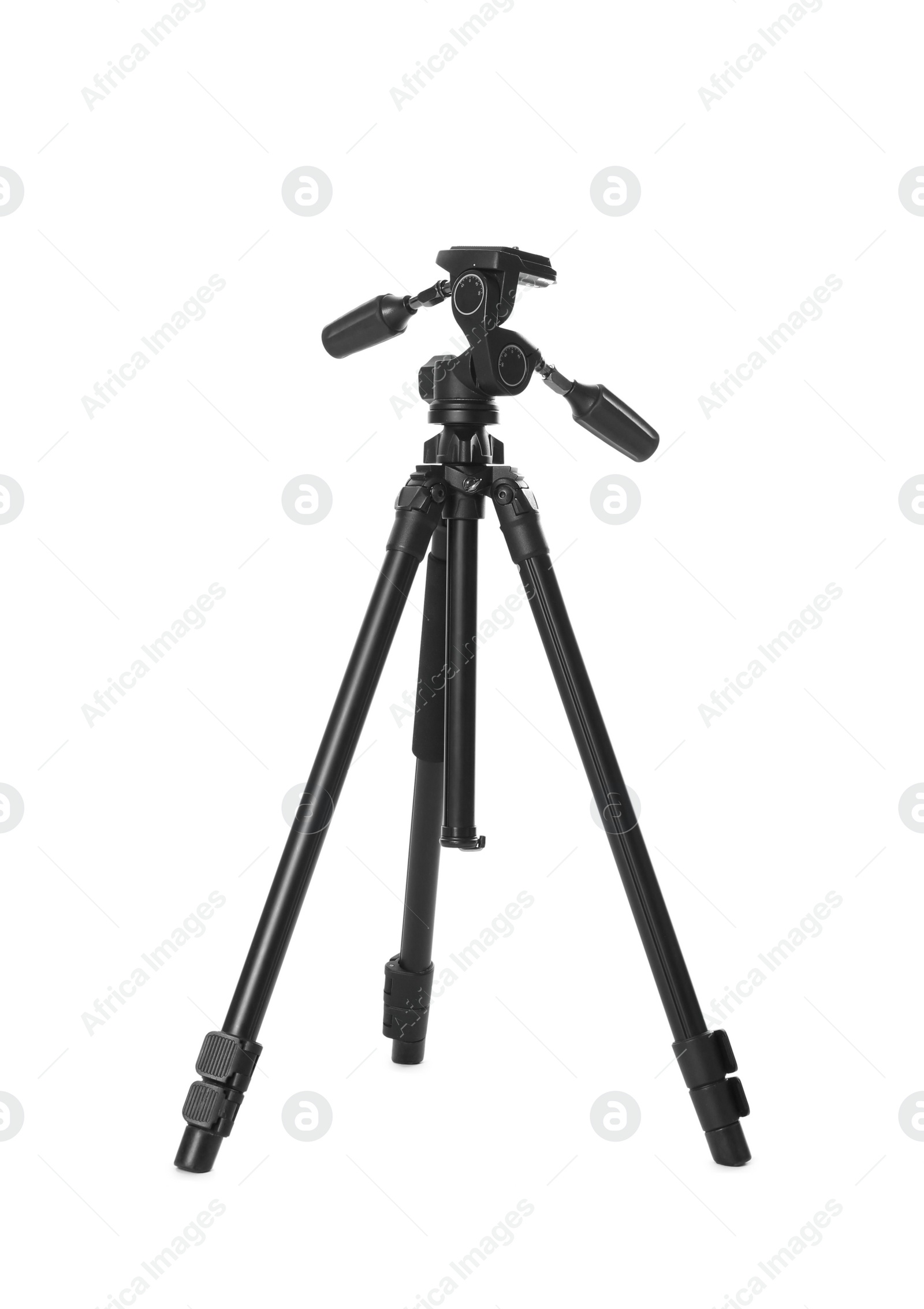 Photo of Modern tripod for camera isolated on white