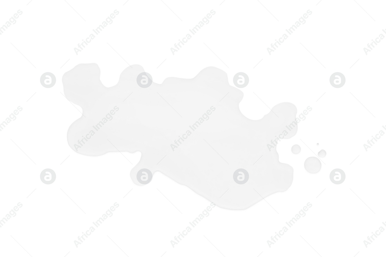 Photo of Puddle of pure water on white background, top view