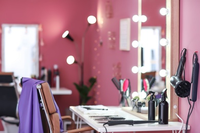 Hairdresser's workplace in salon