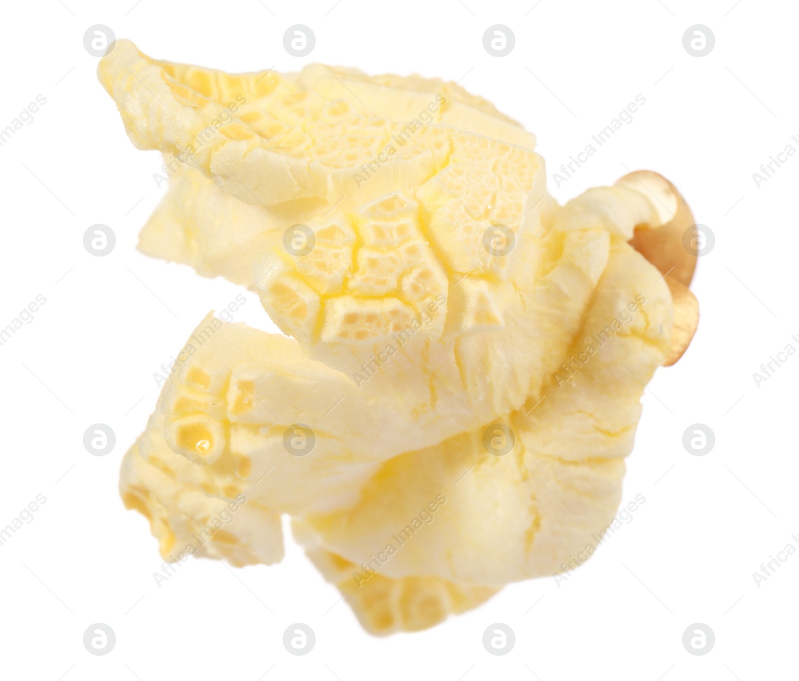 Photo of Kernel of tasty fresh popcorn isolated on white